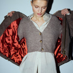 Tyra II Baumwolljacke Detail oranges Rauten-Lining