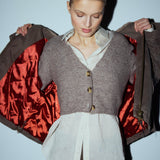 Tyra II Baumwolljacke Detail oranges Rauten-Lining