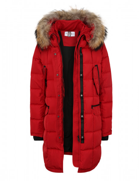 LECH 515 • Real Fur Down Parka • Scarlet Red